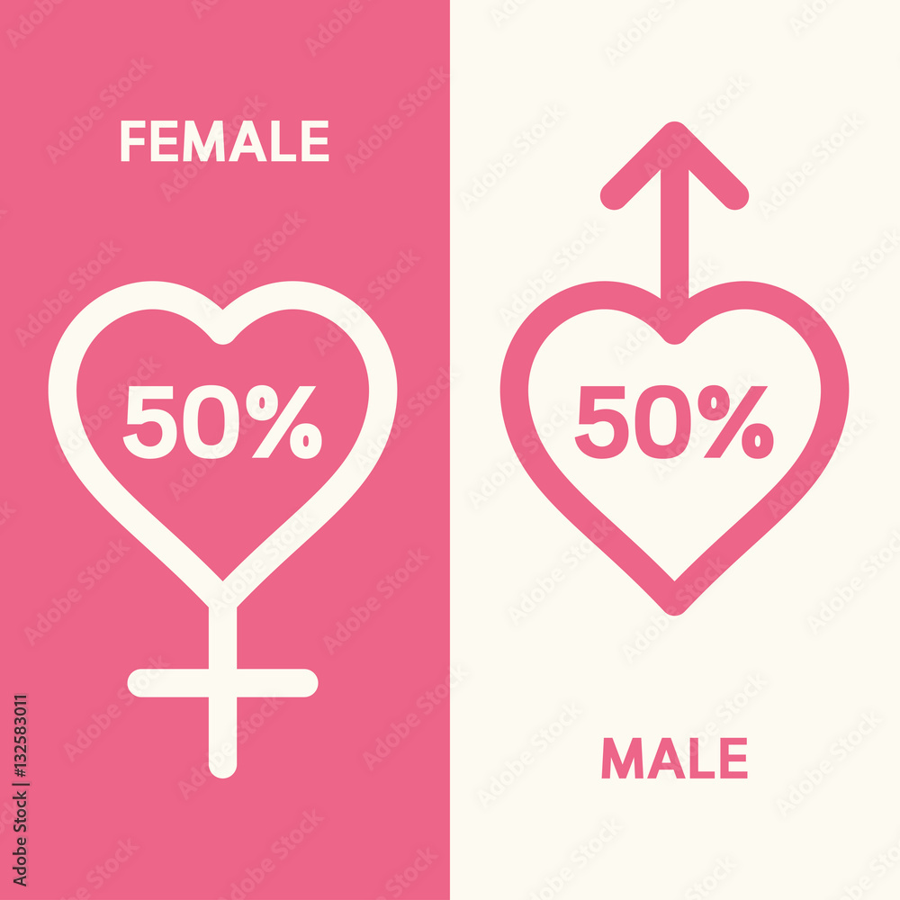 Male and female gender heart symbol.