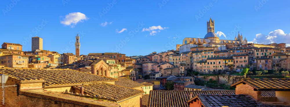 Panoramic view of Siena old town, Tuscany, Italy
