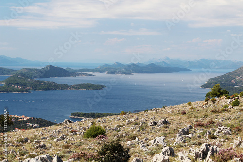 View from Srd mountain to Mljet island, Croatia