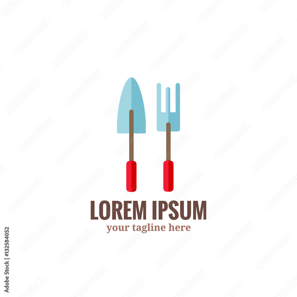 Garden tools logo. vector illustration Garden tools logo. vector illustration