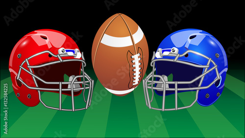 Vector illustration. Set of sport equipment. American football.