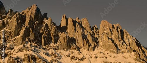 Alpine landscape with the Hochkönig in the evening light, hiking area, Alps, Mühlbach, Salzburger Land, Austria, Europe, Jan 2017, 2.39:1 photo