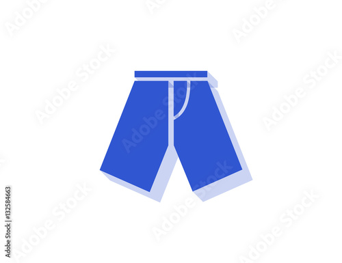 Vector modern short pants fashion icon with long shadow