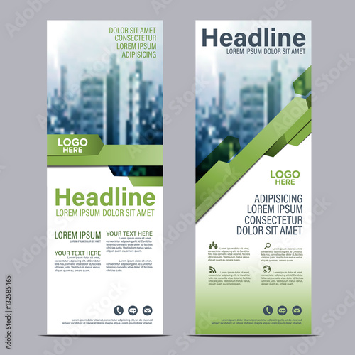 Greenery Roll up layout template mock up. flag flyer banner backdrop design. vector illustration background