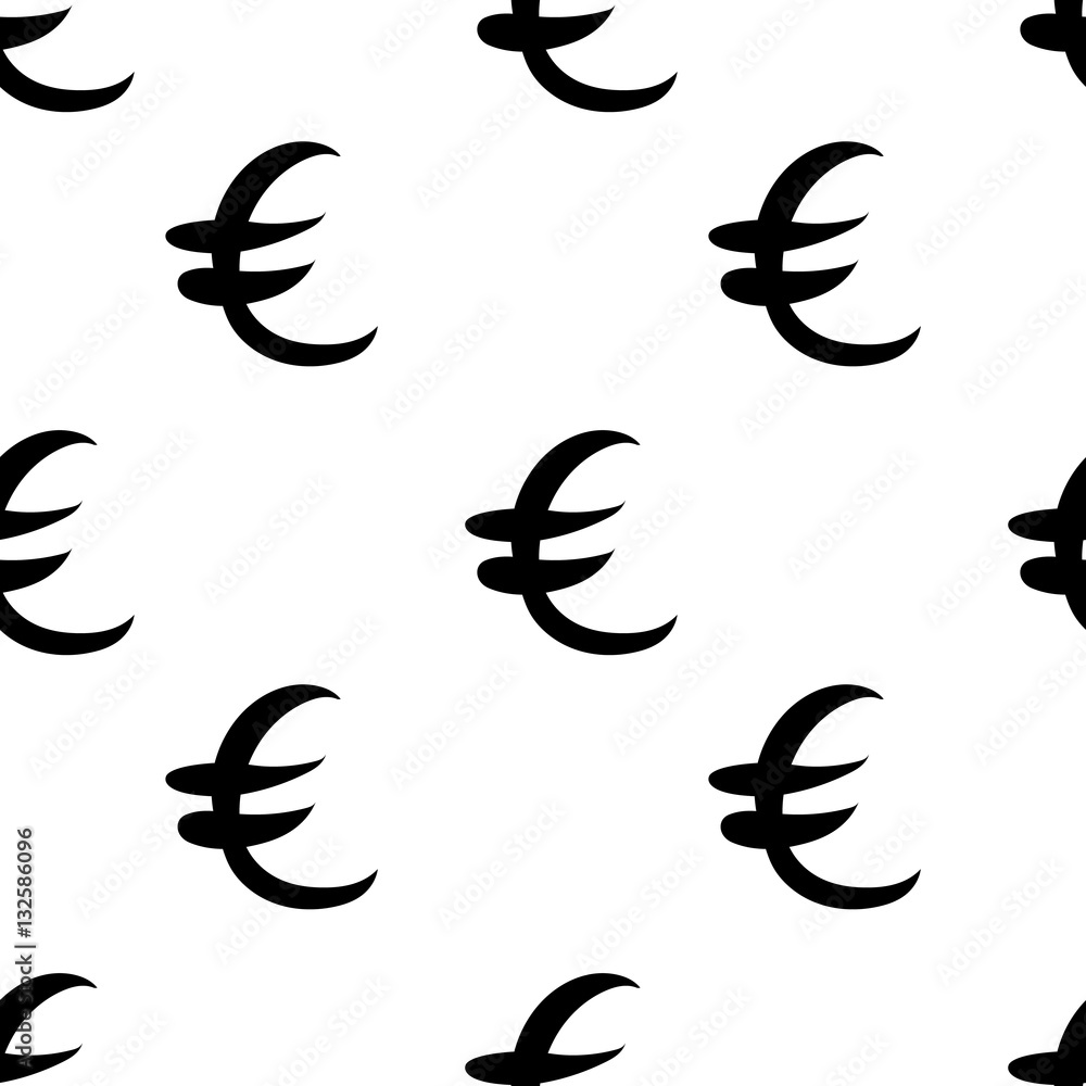 Black euro money. Seamless pattern. Vector illustration Stock Vector ...