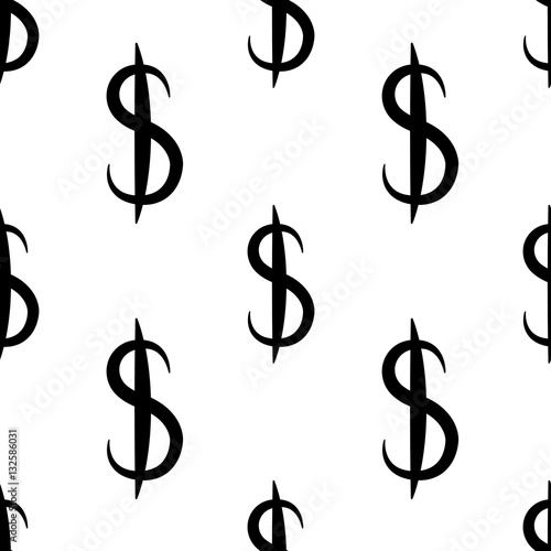 Black dollar money. Seamless pattern. Vector illustration