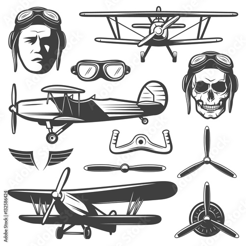 Vintage Aircraft Elements Set