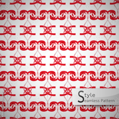 abstract ribbon bow red lattice vintage geometric seamless patte