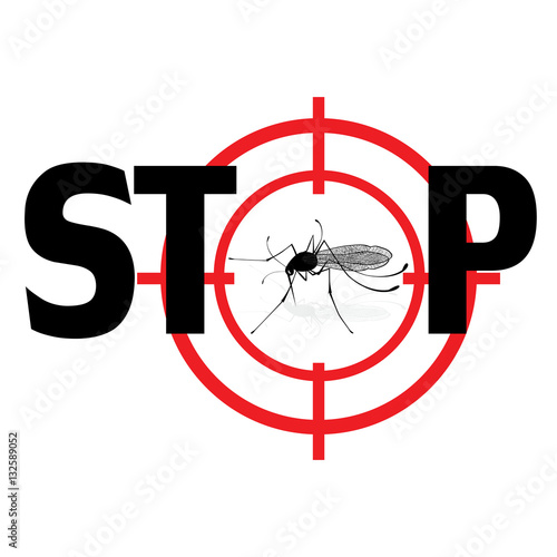 Stop zika virus. Vector qnat mosquto sign illustration