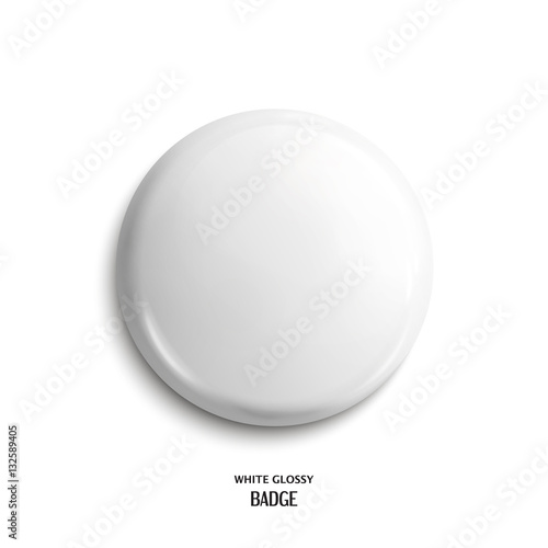 Vector blank, white glossy badge or web button. Vector. photo