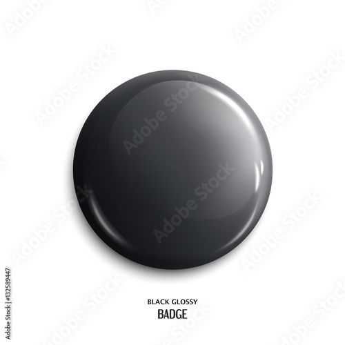 Vector blank, black glossy badge or web button. Vector.