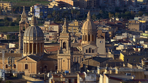 View from above of  the town of Comiso