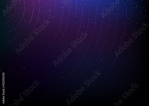 Abstract starry sky with meteor rain. Stars in the night sky,nebula and galaxy. Vector illustration.