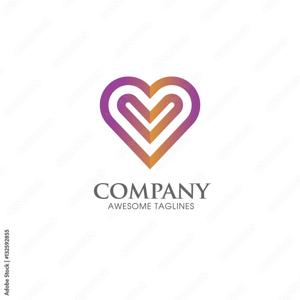 Heart icon vector logo. Heart logo, heart shape. love logo concept. . Heart logo. Heart icon. Love, health or doctor and relations symbol. Heart vector logo, heart together icons
