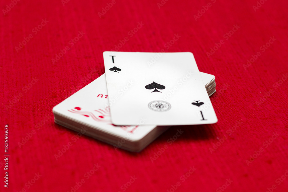 Playing cards/ red background