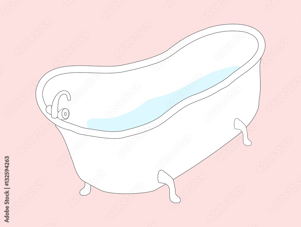 Naklejka premium retro bath with water