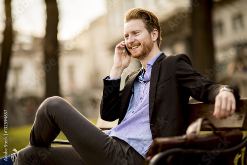 Young redhair businessman w...