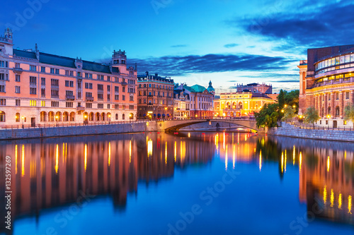Evening scenery of Stockholm  Sweden