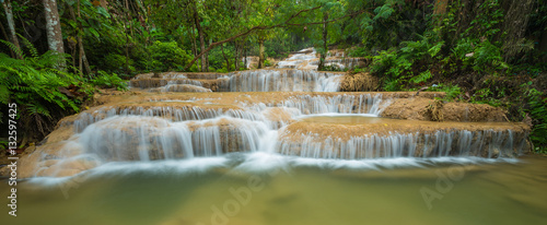 Gao Fu waterfall  the name was given after the name of the landlord and is located in Ngao district of Lampang province  Thailand