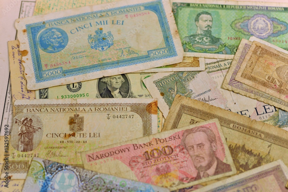 Old banknotes from different countries