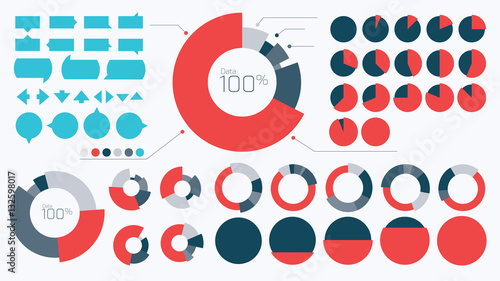 Circle Graph and Charts reddish theme