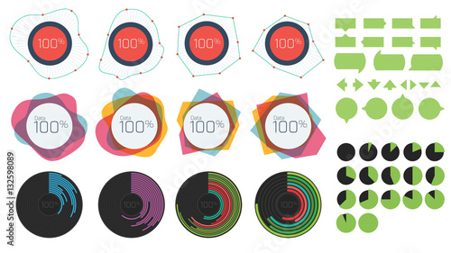 Set of Circle Graph and Charts