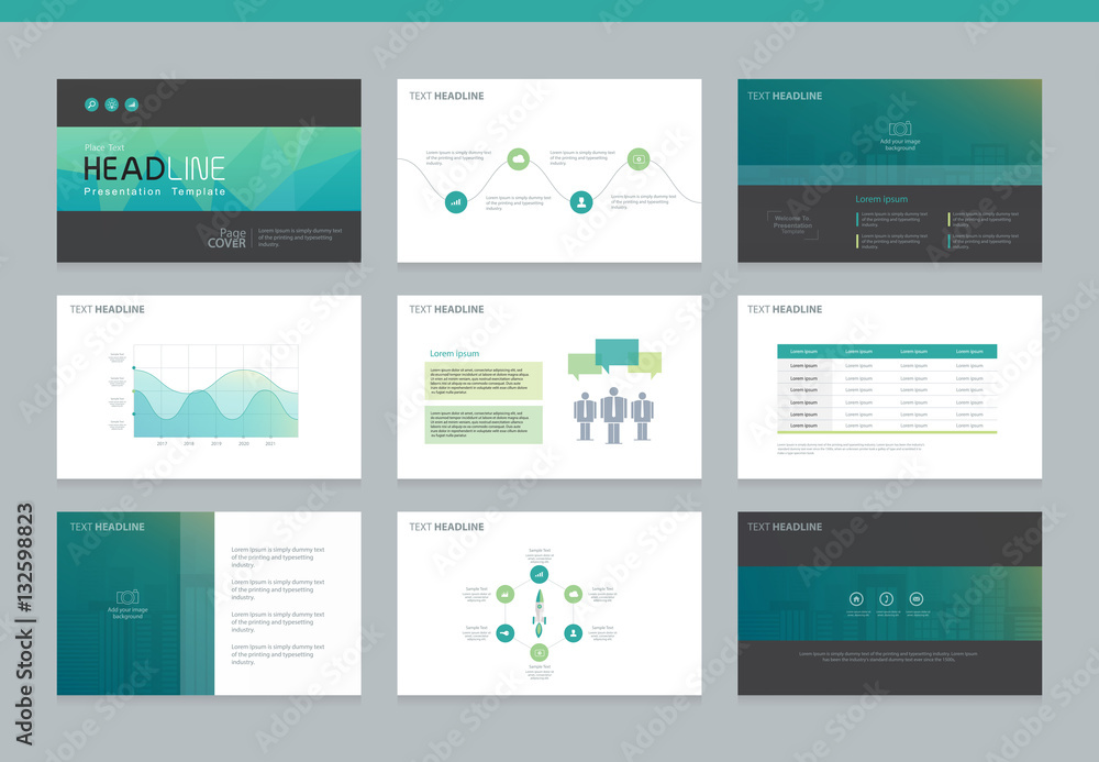 Page layout design template for presentation and brochure , Annual