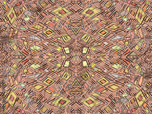 Aztec ethnic abstract background beige