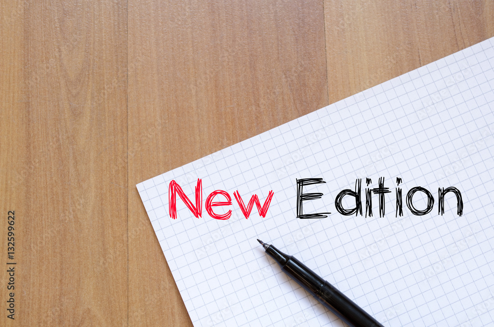 New edition concept on notebook New edition concept on notebook
