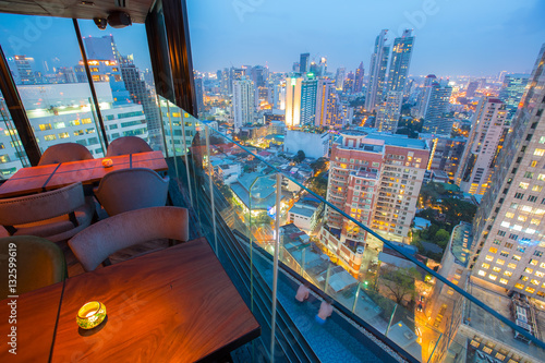 View from the rooftop bar and restaurant of Bangkok City