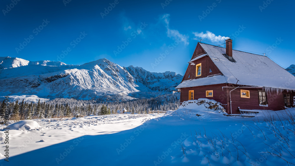 Warm accommodation in cold winter mountains in Poland