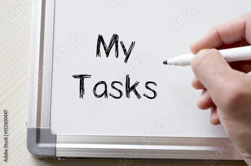 My tasks written on whiteboard