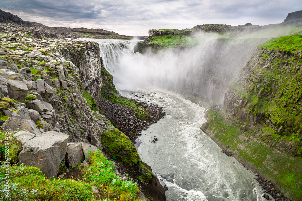 Fototapeta premium Beautiful Dettifoss waterfall in Iceland in summer