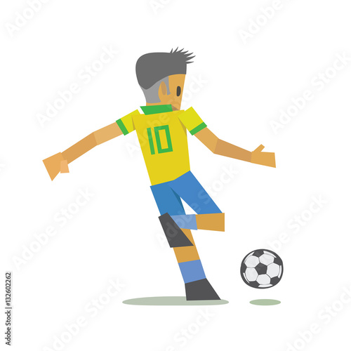 Football soccer player in action on white background. Football moments for tournament.