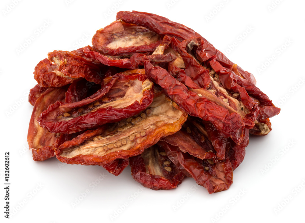 Dried tomatoes isolated on white background cutout Dried tomatoes isolated on white background cutout