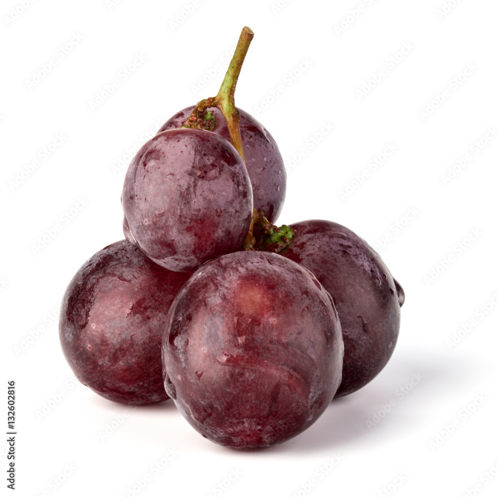 Red grape berry bunch isolated on white background cutout Red grape berry bunch isolated on white background cutout