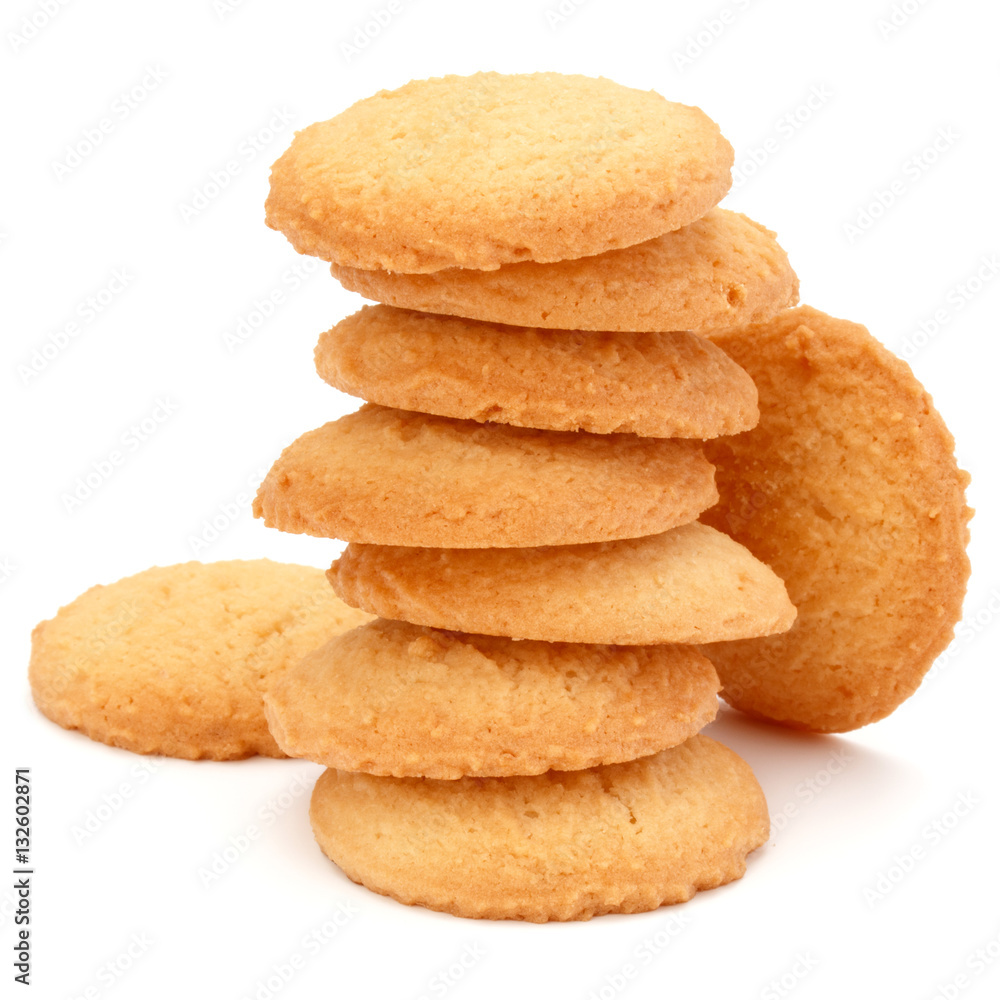 stacked short pastry cookies isolated on white background stacked short pastry cookies isolated on white background