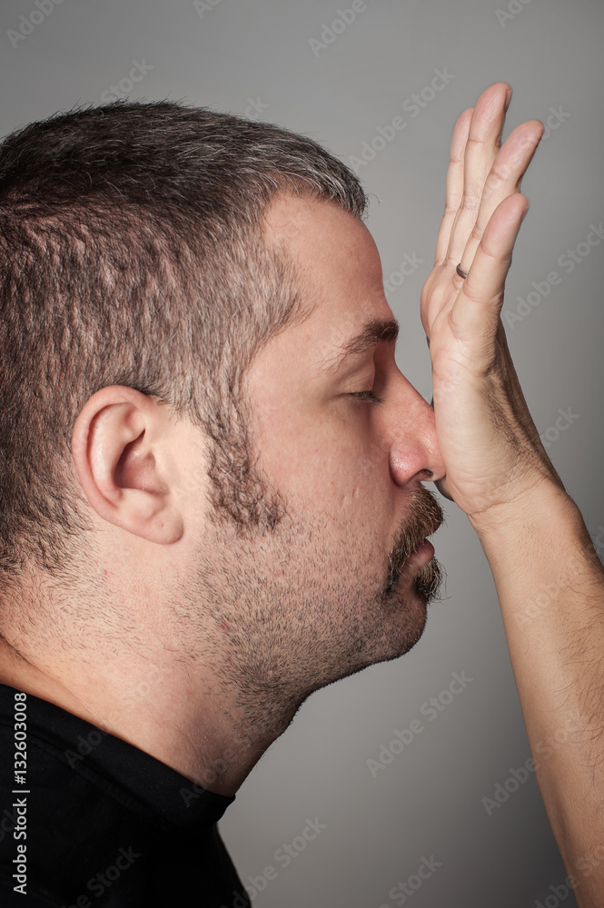 Fototapeta premium Kapap instructor shows the critical points. Pressure points figh