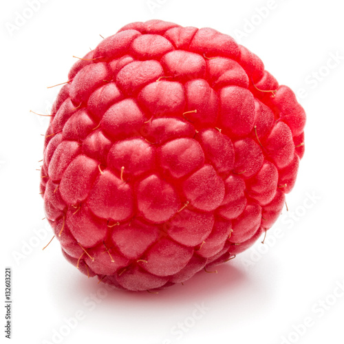 ripe raspberry isolated on white background close up