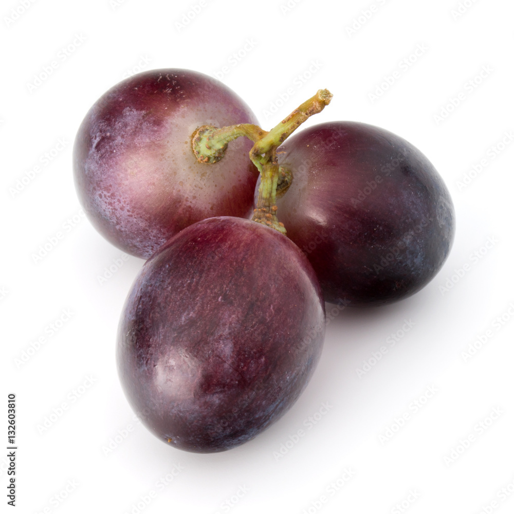 Red grape berry bunch isolated on white background cutout