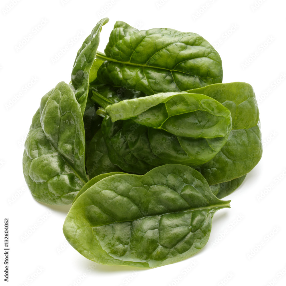 Obraz premium Baby spinach leaves isolated on white background cutout
