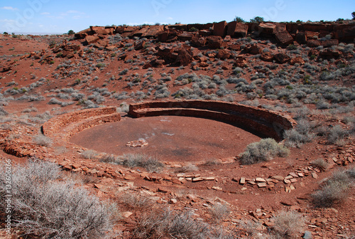 Принти на полотні Ballcourt in Wupatki National Monument near San Francisco Peaks, Flagstaff, Ariz