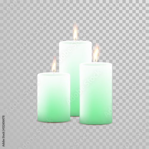 Decorative candle vector isolated set