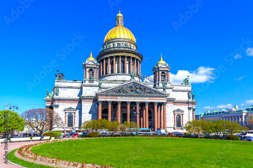 St. Isaac's Cathedral in St. Petersburg, on a sunny day in May