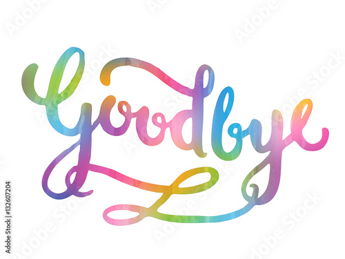 Watercolour Lettering Card "GOODBYE" 