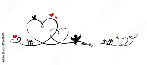 Schleifenband Engel und Herzen