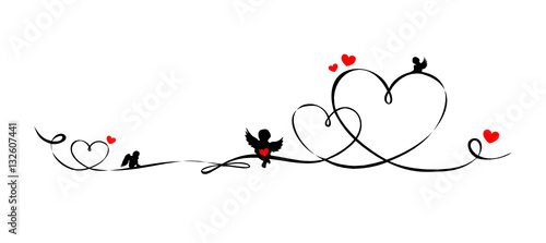 Schleifenband Engel und Herzen