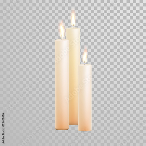 Decorative candle white pearl color vector