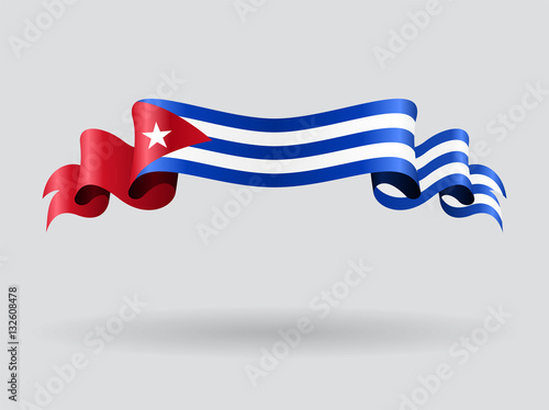 Cuban wavy flag. Vector illustration.