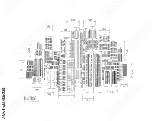 Fototapeta Naklejka Na Ścianę i Meble -  Building wireframe. 3d render city.